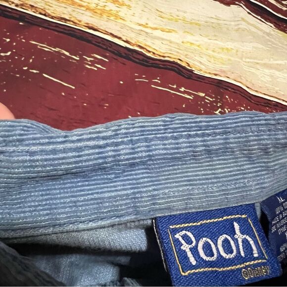 Vintage 90s Disney Winnie The Pooh Tigger Embroidered Corduroy Snap Button Shirt - Picture 9 of 10